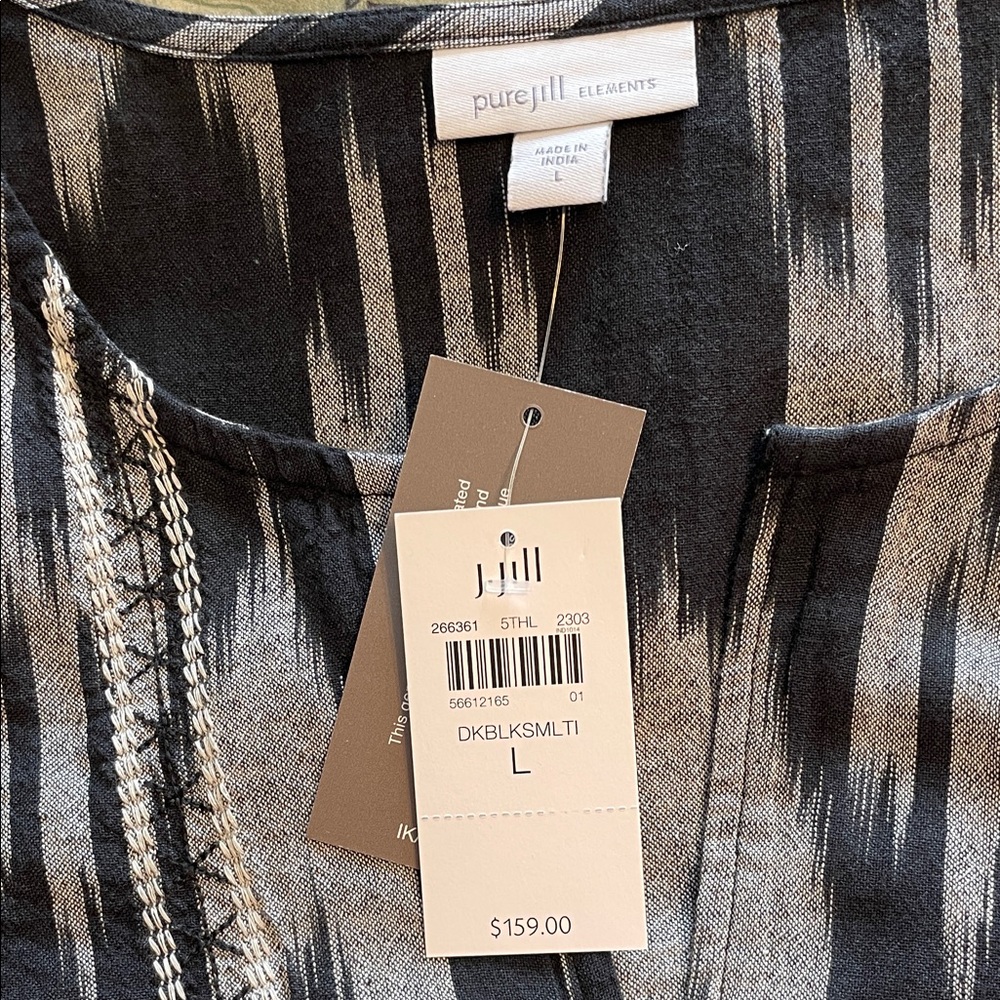 J. Jill Black and Gray Patterned Midi Dress - Picture 5 of 9